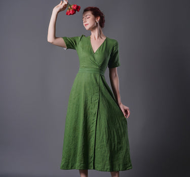 ALTA Linen Wrap Dress