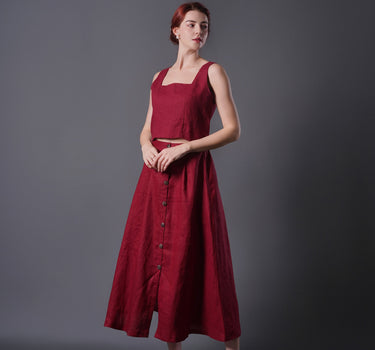 Linen Two Piece Set Skirt and Top