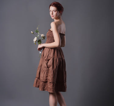 LUNA Linen Midi Skirt