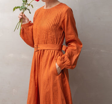 PAPAYA Midi Linen Dress