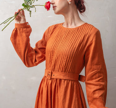 PAPAYA Midi Linen Dress