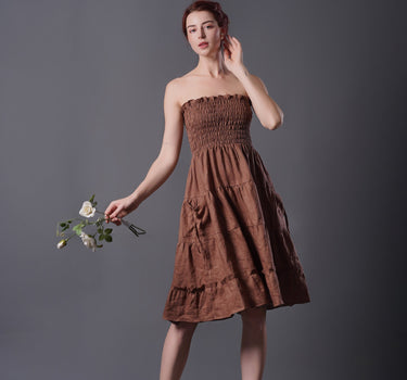 LUNA Linen Midi Skirt