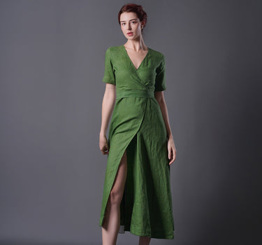 ALTA Linen Wrap Dress
