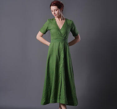 ALTA Linen Wrap Dress