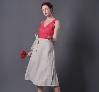 SIM Linen Wrap Skirt