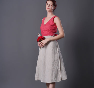 SIM Linen Wrap Skirt