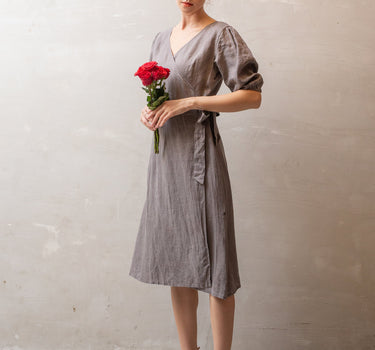BISHOP Linen Wrap Dress