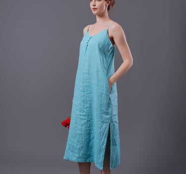 AQUA Linen Slip Dress