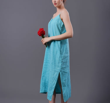 AQUA Linen Slip Dress