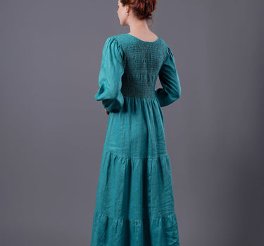 SKY Smocked Linen Dress