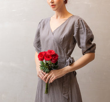 BISHOP Linen Wrap Dress