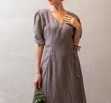 BISHOP Linen Wrap Dress