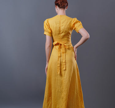 LEMON Linen Wrap Dress