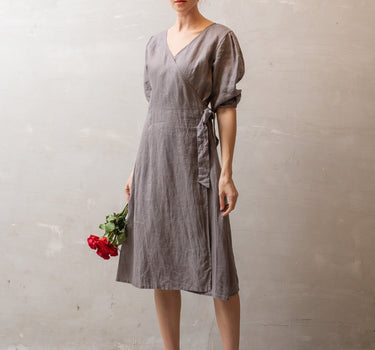 BISHOP Linen Wrap Dress