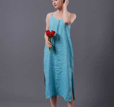 AQUA Linen Slip Dress