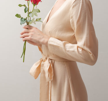 VIENNA Linen Wrap Dress