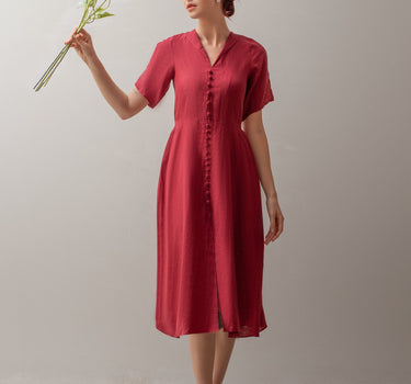 BUTTONS Linen Dress