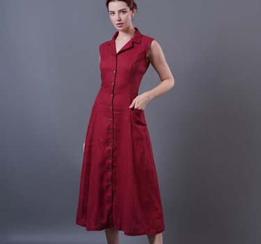 HELEN Button Down Linen Dress