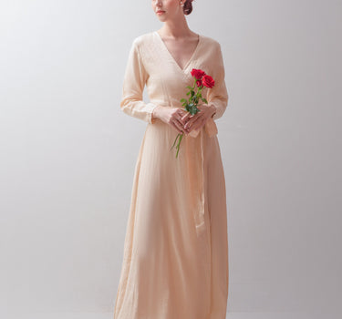 VIENNA Linen Wrap Dress