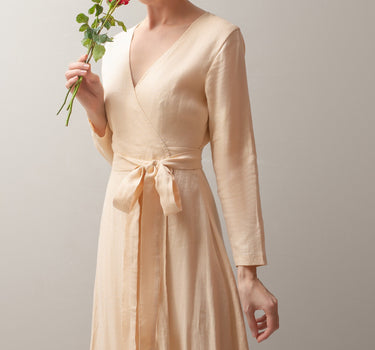 VIENNA Linen Wrap Dress