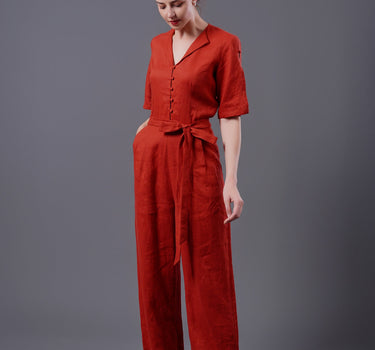 VICTORIA Linen Jumpsuit