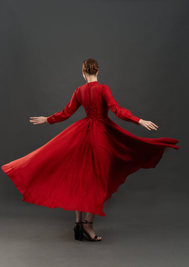 knee length dresses for ladies LUCYCA Cottagecore Linen Dress – RoseAndLinen