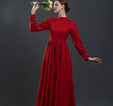 LUCYCA Cottagecore Linen Dress