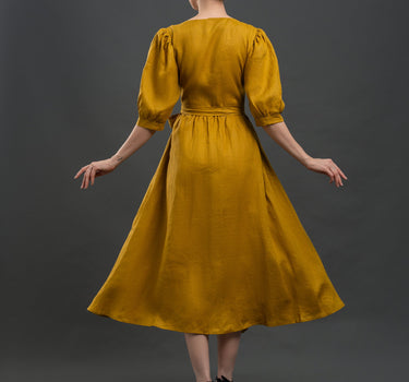 MILANO Linen Wrap Dress
