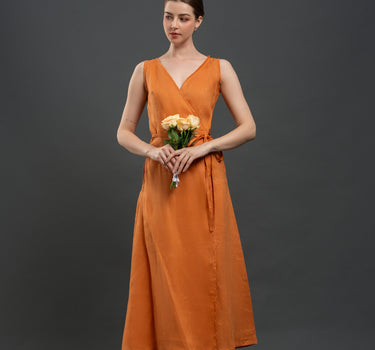 OLIVE Linen Wrap Dress
