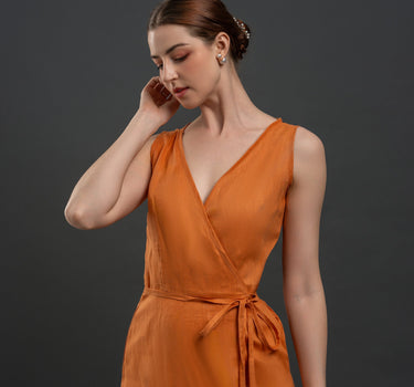OLIVE Linen Wrap Dress