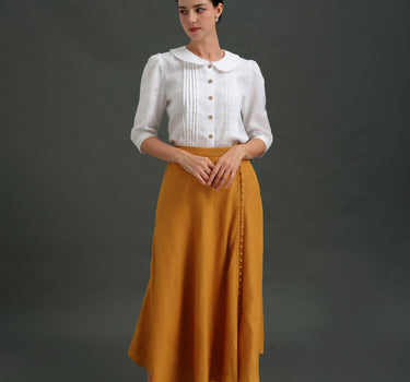 GREEN Linen Maxi Skirt