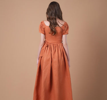 GASCA Linen  Wrap Dress
